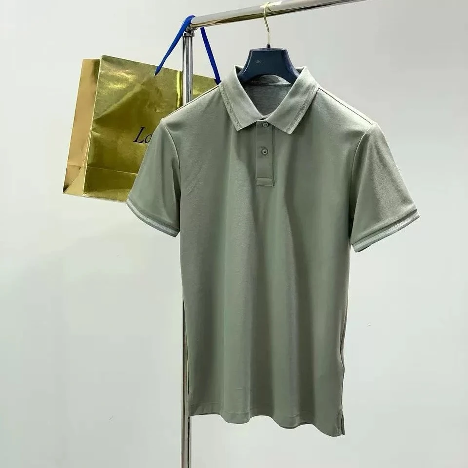 Italian gentleman casual BC mercerized pearl cotton lapel collar short-sleeved POLO shirt