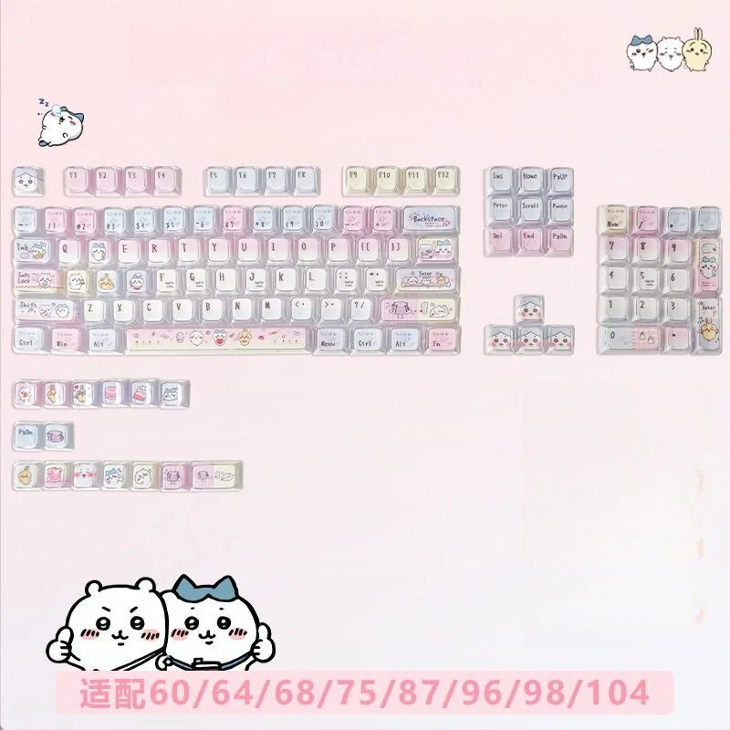 Kawaii Chiikawa Hachiware Custom Keycaps Lovely Stylish Keyboard Replacement Caps Unique Design For Office Gaming Daily Use Cute