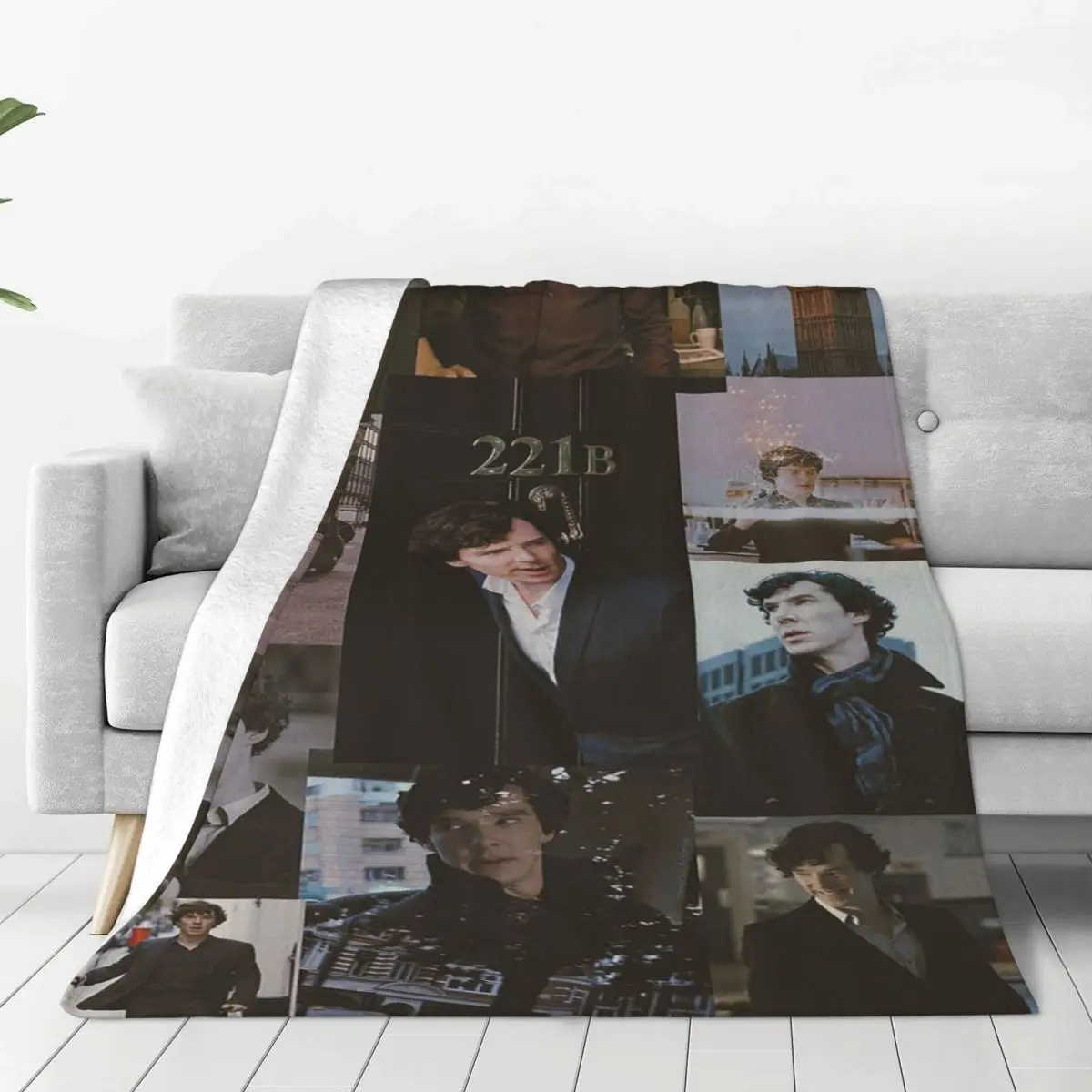 

Benedict Cumberbatch Plaid Blankets Sofa Cover Velvet Spring/Autumn Actor Collage Throw Blanket for Home Travel Bedding Throws