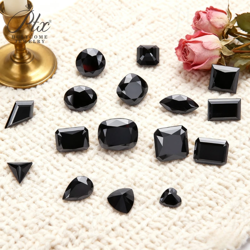 Moissanite Stones Black Color Pass Tester with GRA Reports with Certificate Never Fade Multiple Gemstones Are Matched Wholesale