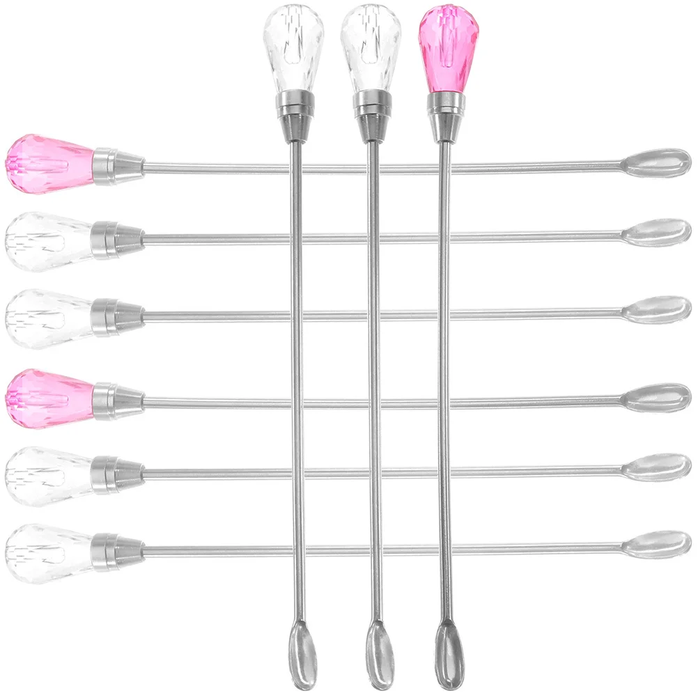 9Pcs Ink Mixer Tattoo Pigment Stirring Rod Spoon Metal Mixing Rod Brow Powder Stirrer Stir Sticks for DIY Ink Mixer
