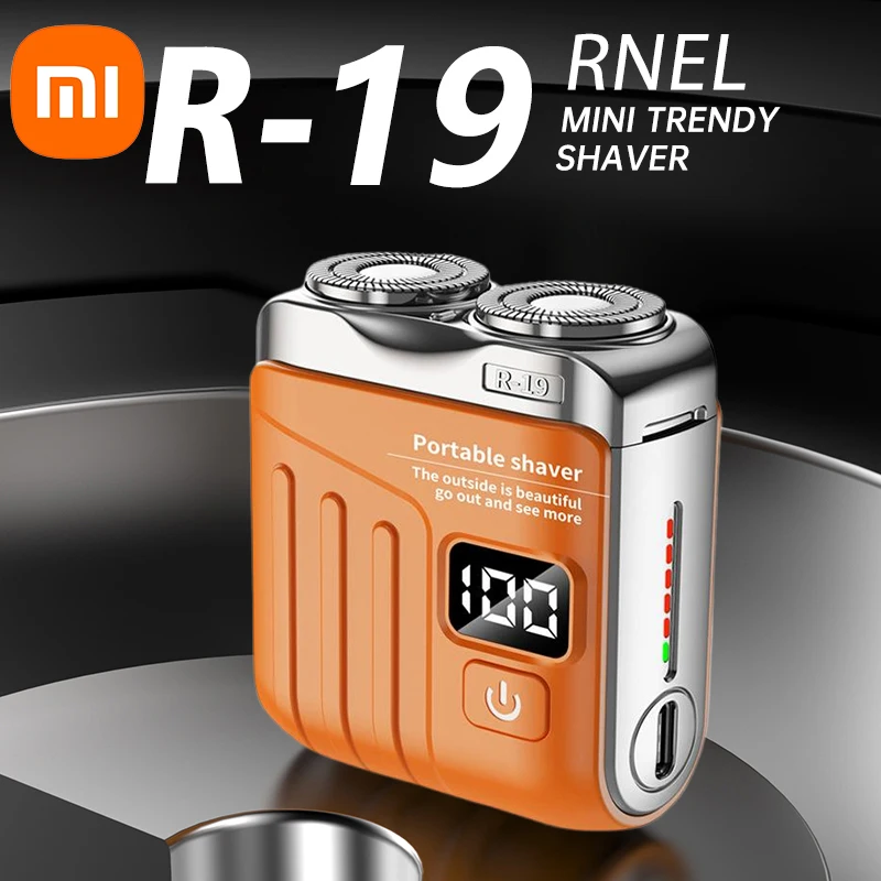 Xiaomi Electric Smart Shaver Household Car Shaver Digital Display Mini Dual Blade Rechargeable Shaver Powerful Men's Gift Shaver