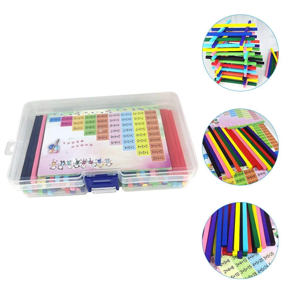 1 Satz Mathe-Manipulationen, Zählstäbe für Kinder, frühes Lernen, pädagogische bunte Arithmetikstäbe, Kindergarten-Mathe-Spiele