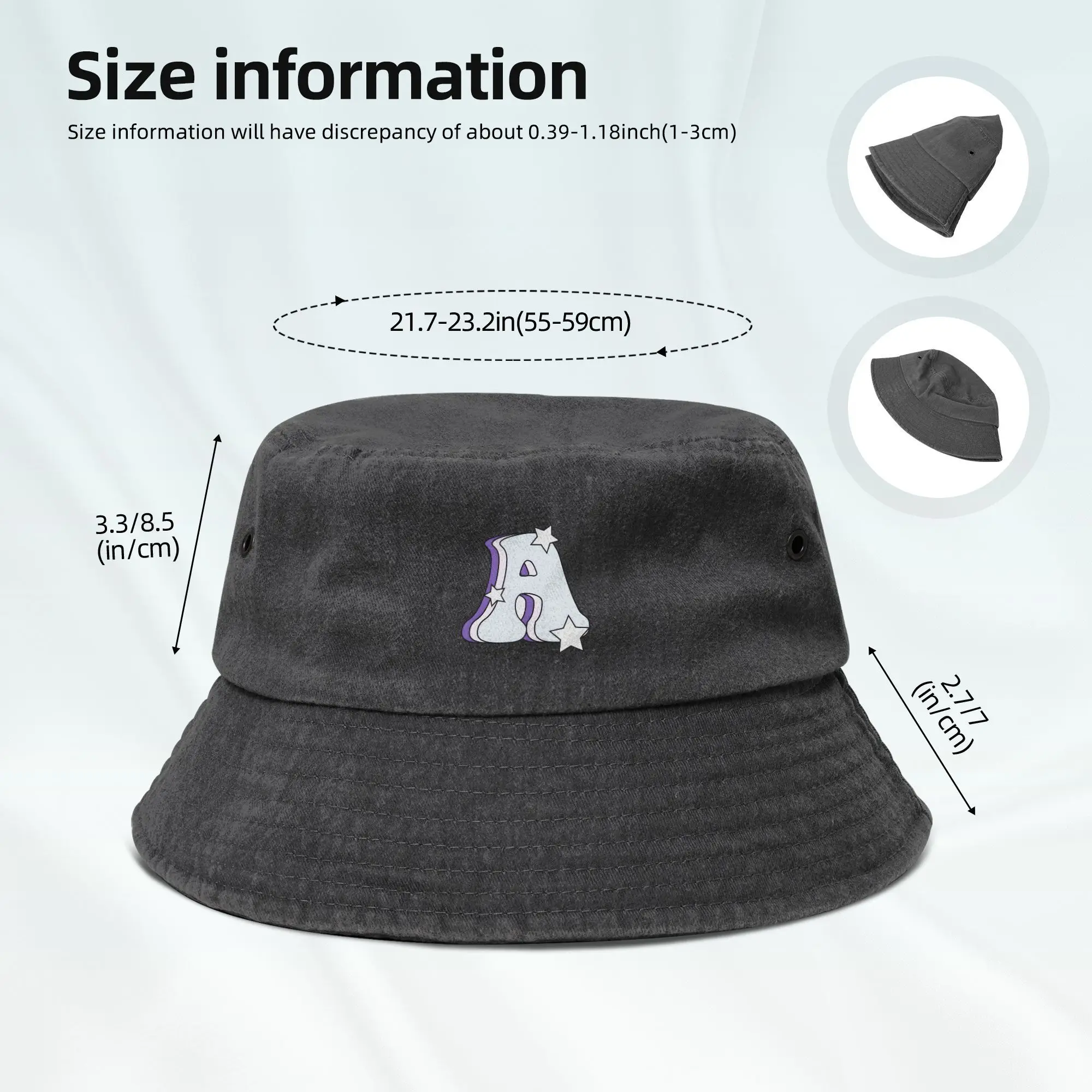 Men's Retro Groovy Letter A Fisherman Hat - Funky Bucket Cap with Purple & Pink Retro Letter A Design, All-Season Outdoor Beach