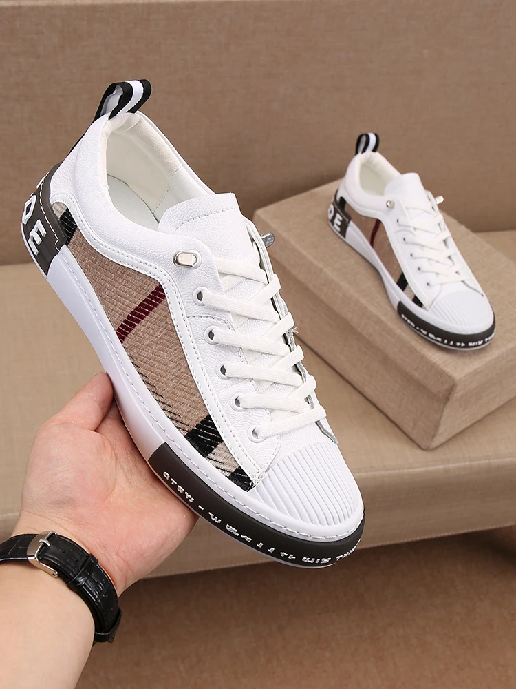 

Trendy Men's Slip-On oes with Elastic Band Spor Casual All-Match Haome Flat Heel Printed Leather round Toe Rubber Sole