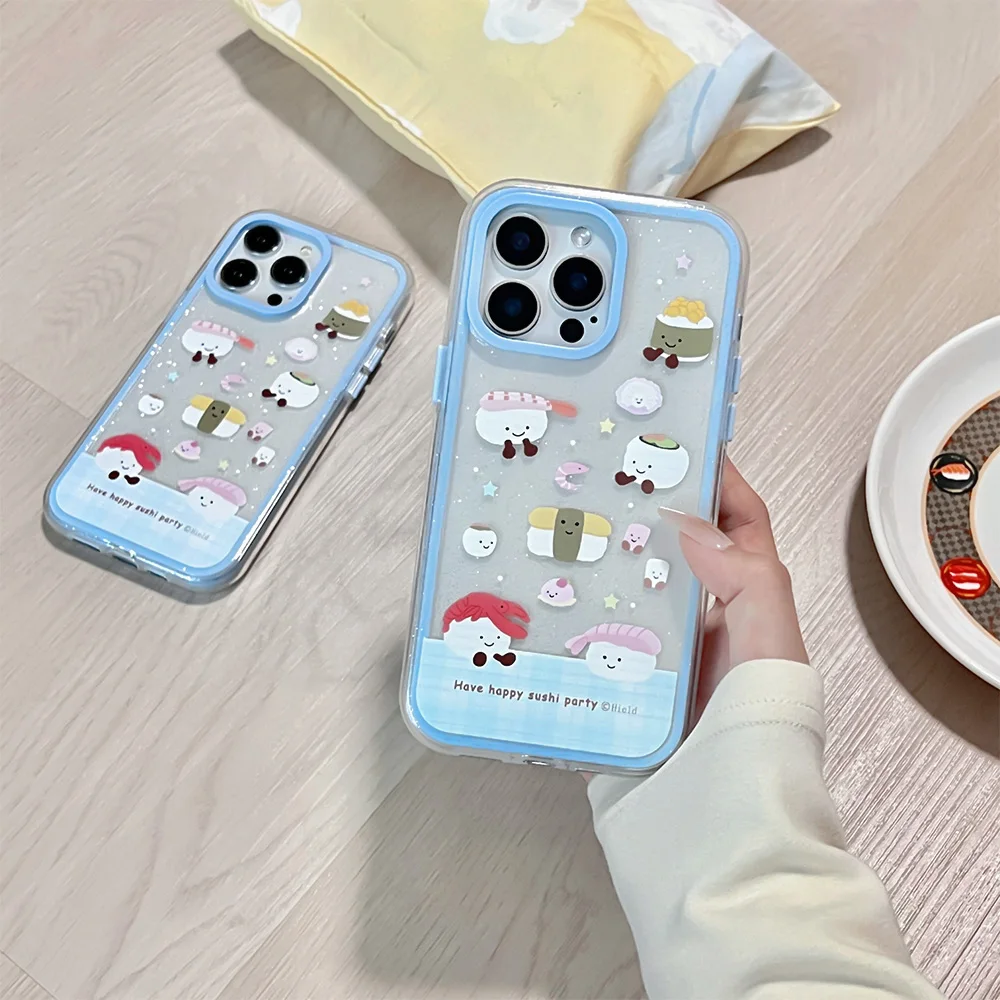 New super cute cartoon sushi phone case for IPhone 16 16pro 16promax 15 15pro 15promax 14 14pro 14promax 13 13pro 13promax