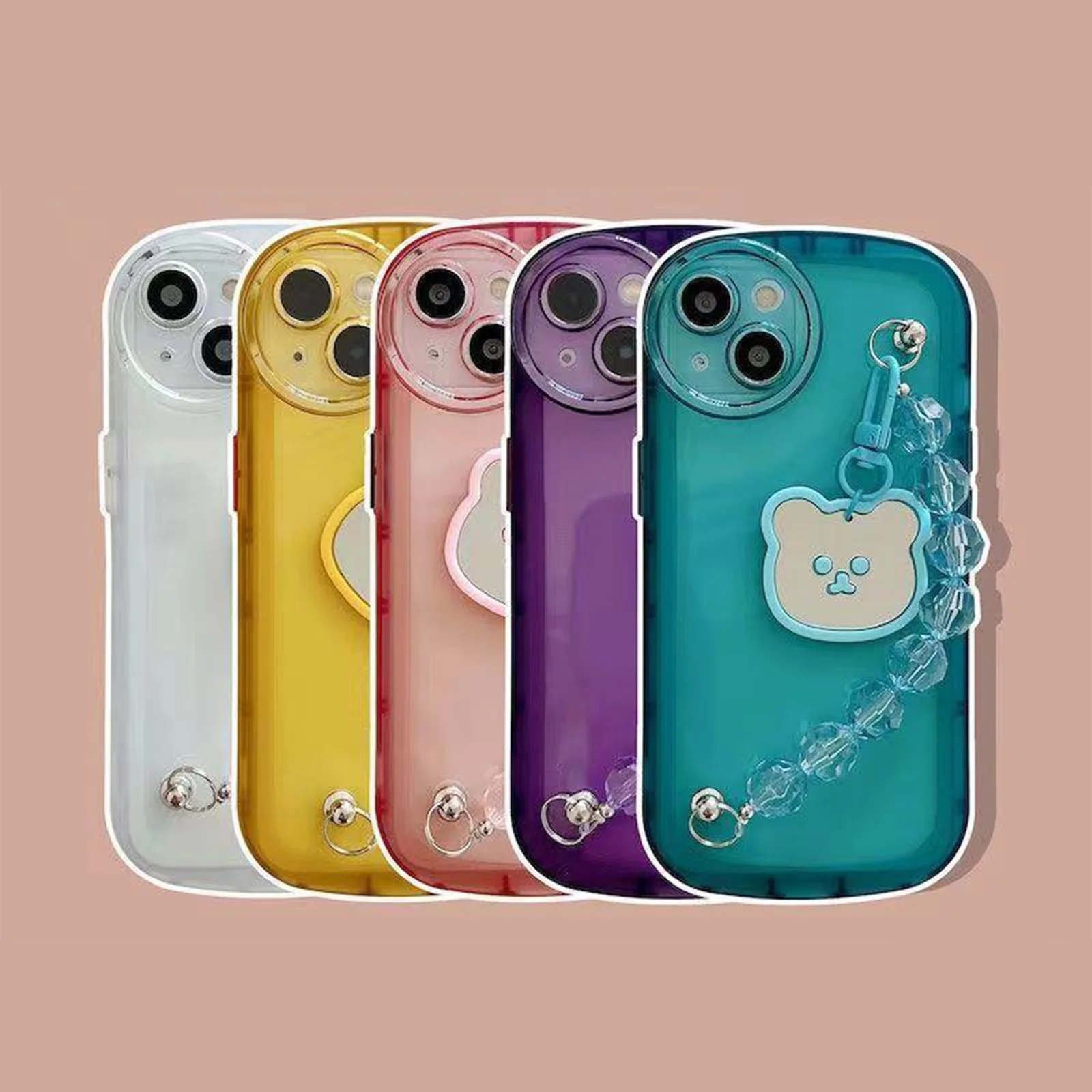 

Bear Bracelet Phone Case for iPhone 14 Pro Max Plus 5G Soft TPU Smartphone Case Shockproof Phone Case Protection Cover