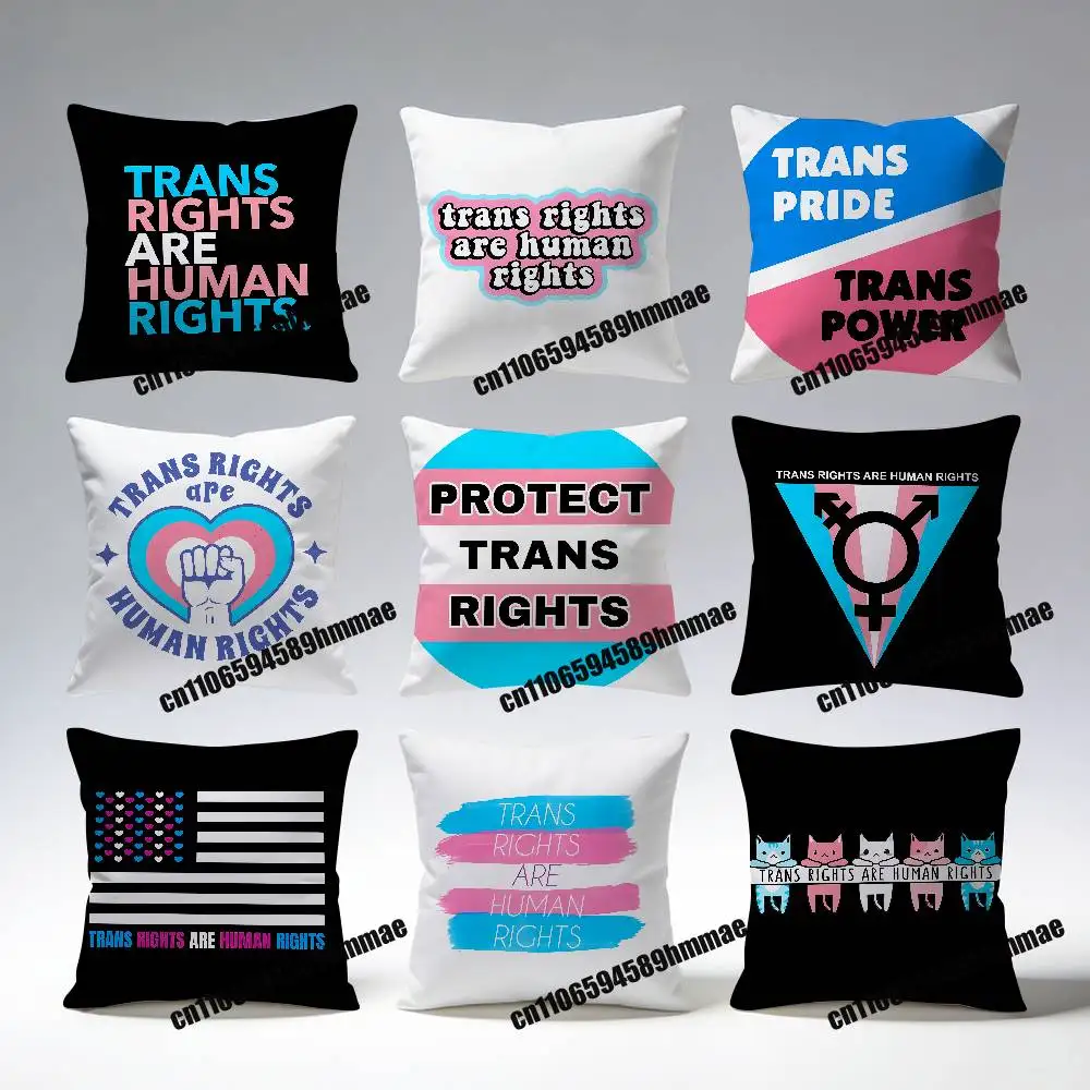 

For Trans Rights are Human Rights Throw Pillow Case Sham 45x45cm Decoration Square Bed Pillowcase Pad Cover