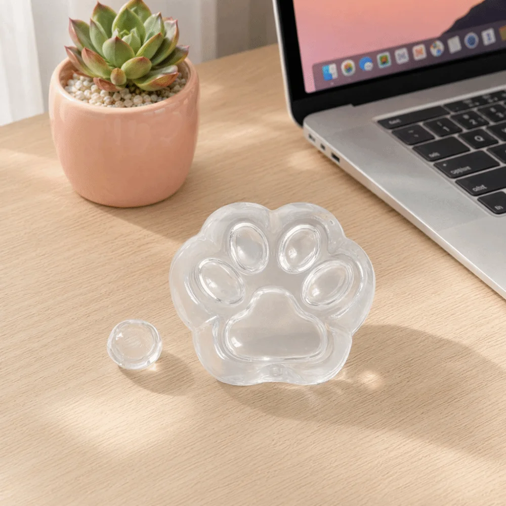 2Pcs Soft TPR Material Cat Paw Empty Shell Hollow Empty Design Elastic Stretchable TPR Stress Ball Skin Cat Paw Shape