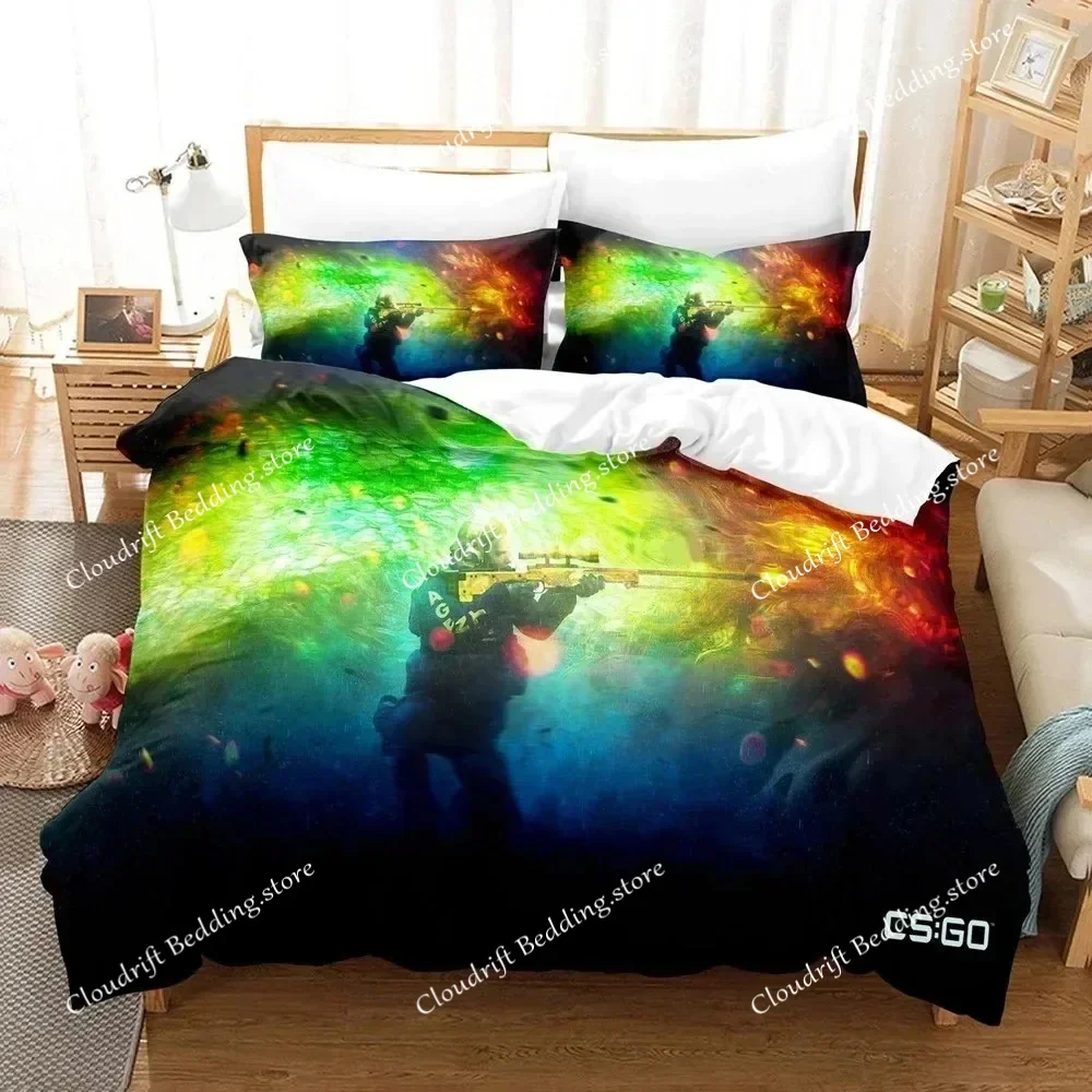 

Shooting Game Csgo Bedding Set Duvet Cover Bedroom Comforter Covers Single Twin King Size Quilt Cover Home Textile026