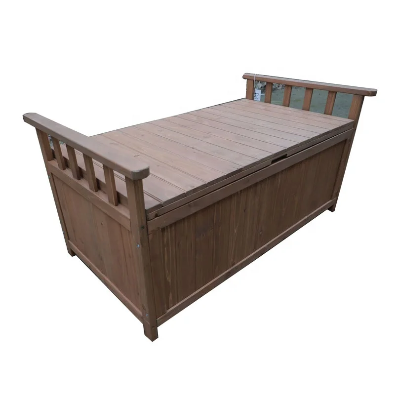 Solid Wood Outdoor Bench Garden Wooden Seat Storage Deck Box