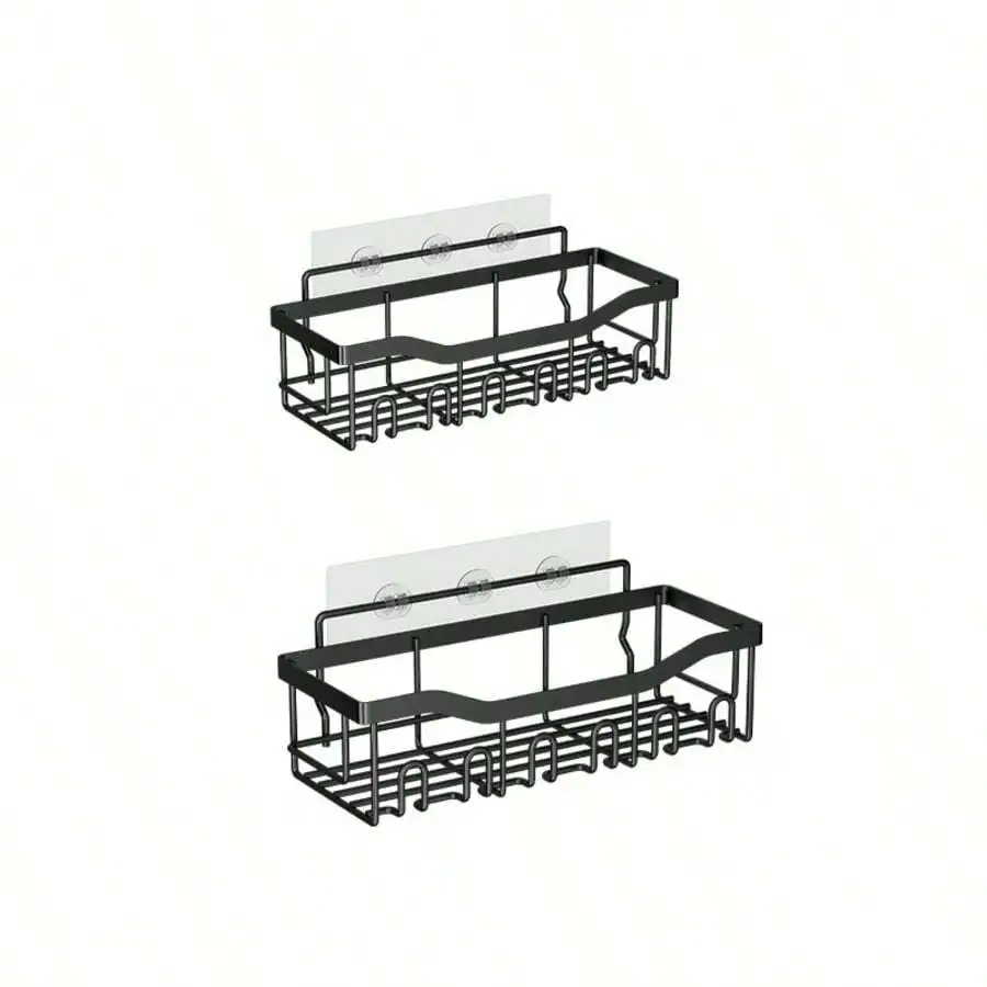 1pc/1set Bathroom Storage Rack, No Drilling Required For Installation. The Wall-Mounted Design Efficiently Stores Toiletries, He