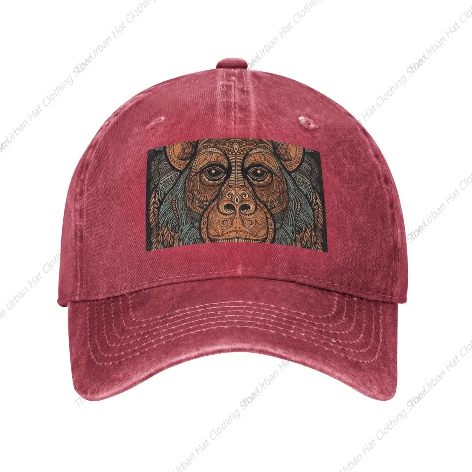 Orangutan Pattern Baseball Cap for Men Women Washed Cotton Dad Hat Adjustable Trucker Hat for Daily