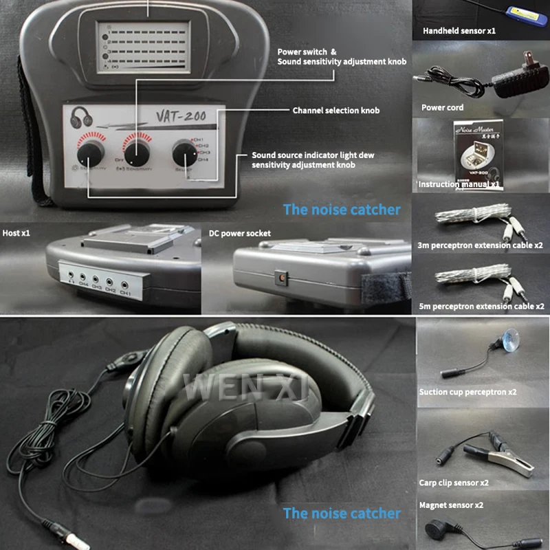 

Electronic Stethoscope Car Noise Finder Diagnostic Listening Device Machine Multi-Channel Noise Detector Abnormal Sound Detector