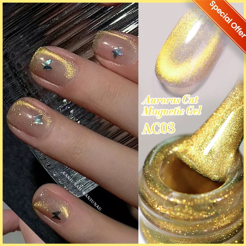 BORN PRETTY 10ml Cat Magnético Gel Unha Polonês Auroras Glitter Ultra Brilho Semi Permanente Soak Off UV LED Verniz