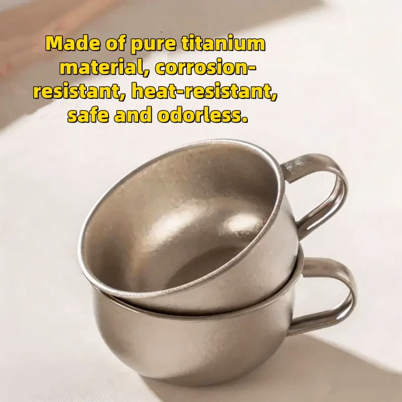 Pure titanium baby learning drinking cup, food grade children's water cup, safe open mouth anti drop drinking cup, milk cup,