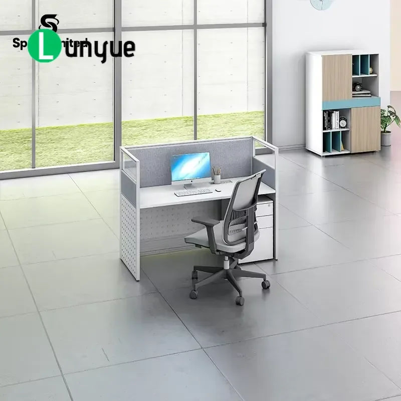 Modular Call Center Workstation Desk with Soundproof Partition Screen for Team Office Computer Desk Furniture Noise Reduction