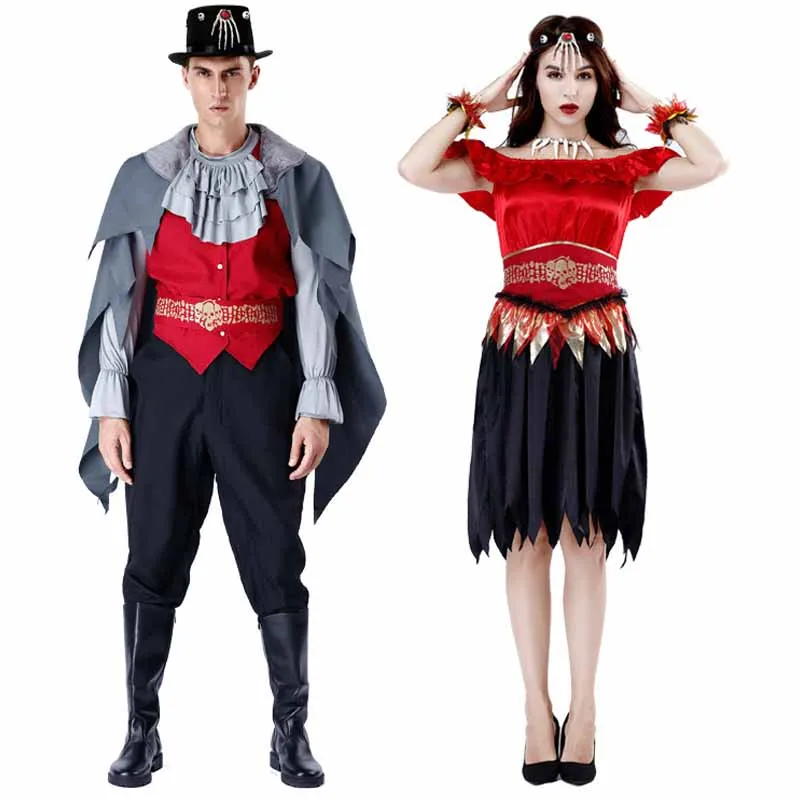 Count Dracula Role Play Vampiress for Adult Halloween Cosplay Vampire Costume Couples Purim Carnival Party Fantasia Fancy Dress