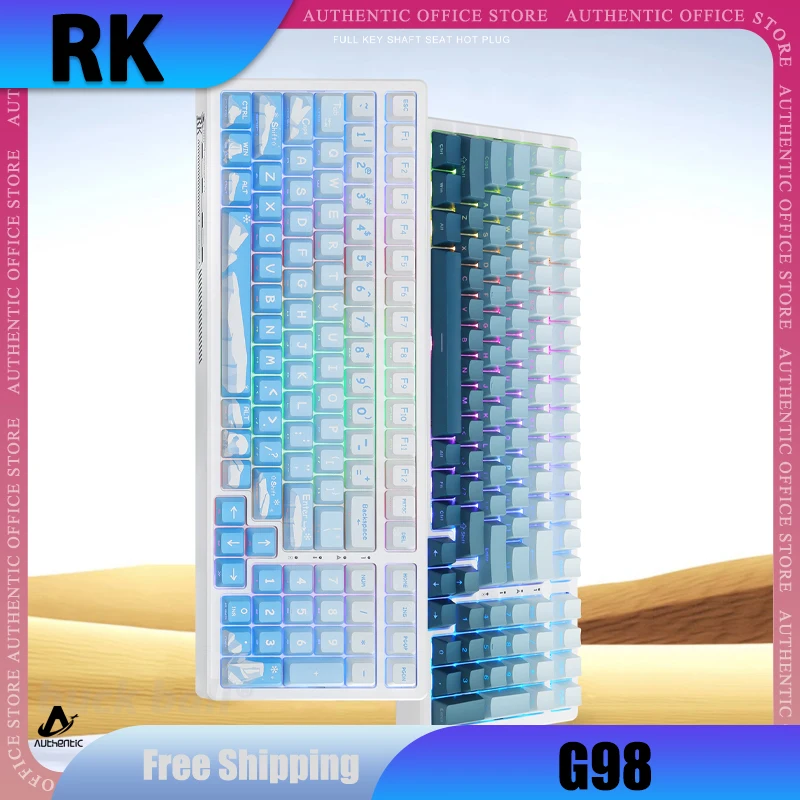 

RK G98 Mechanical Gamer Keyboard 100Keys Keycaps PBT 3Mode Bluetooth Wireless Keyboard RGB Backlit Hot Swap Gamer Keyboard Gifts