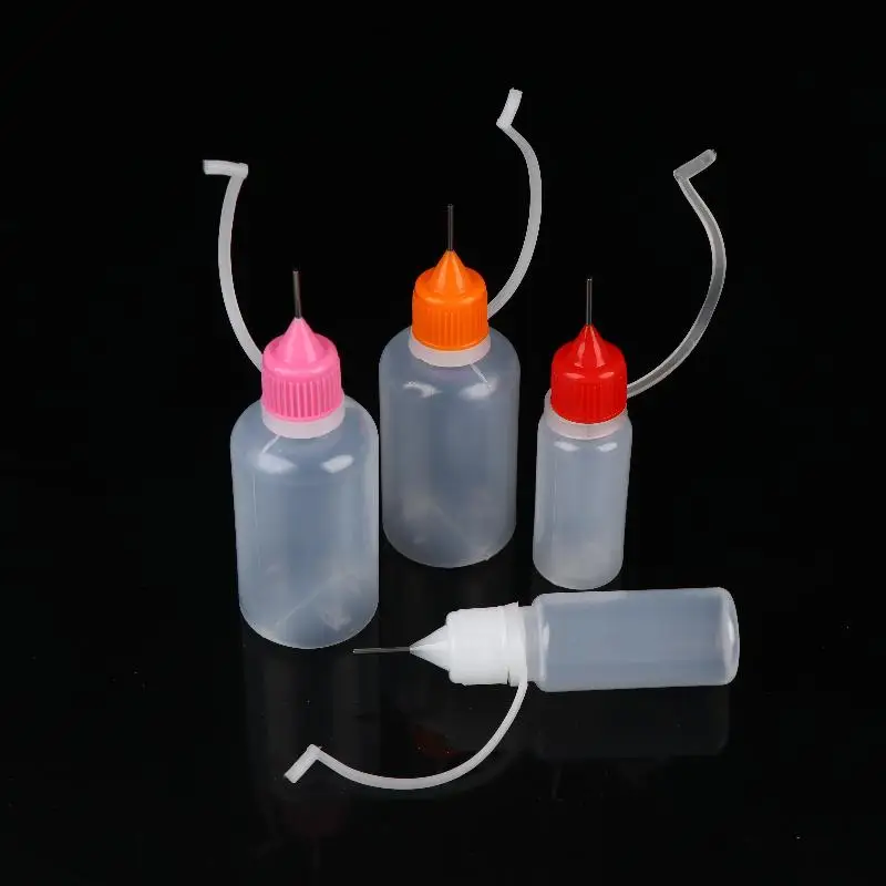 1 Set durchsichtige Plastikflaschen mit Nadelspitze und auslaufsicheren Deckeln in verschiedenen Größen, perfekt für die Aufbewahrung von Bastelkleber – Detail 20