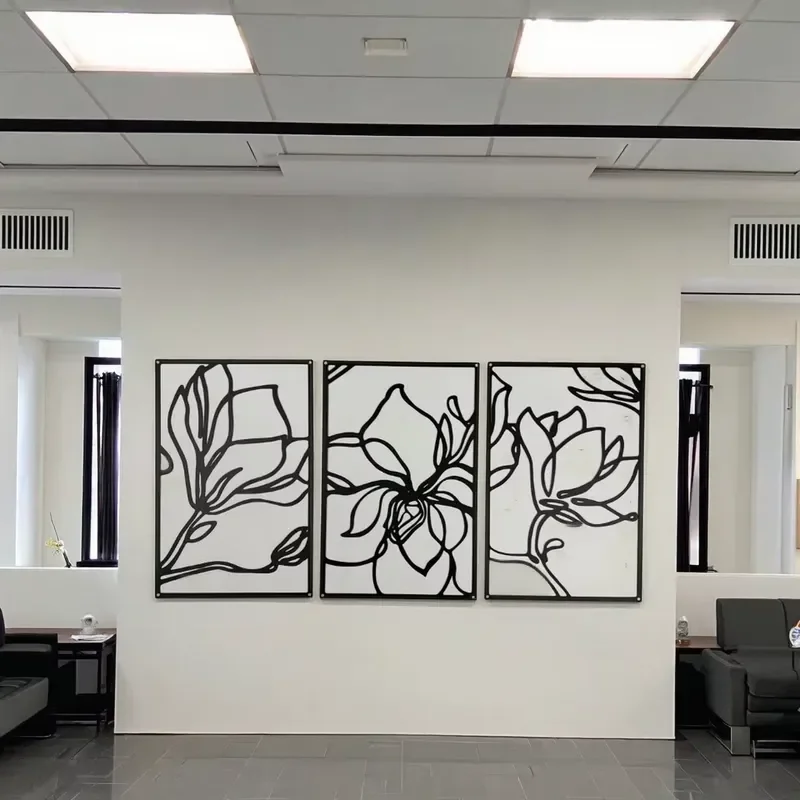 for Abstract Simple Flower Wall Decoration Modern Metal Hanging Art  Living Room Home Decor