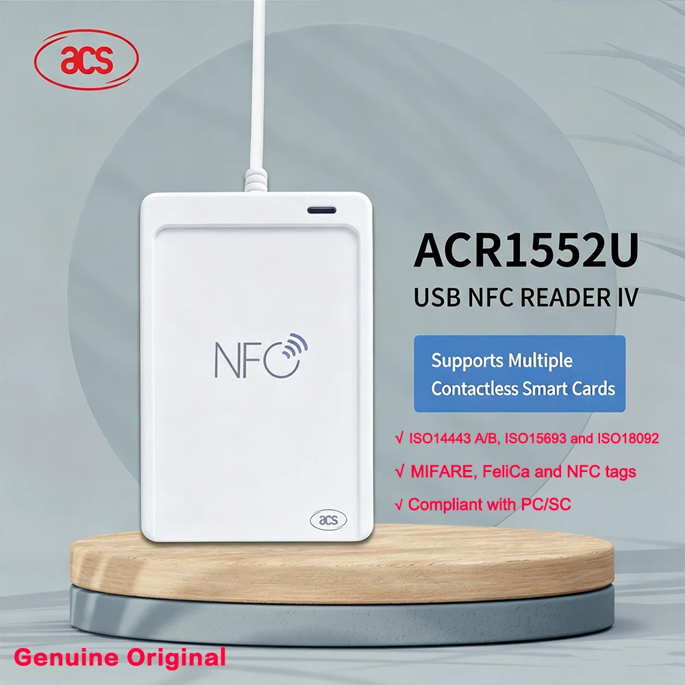 ACS ACR1552U USB NFC Reader IV 13.56MHz Support ISO14443A/B ISO 15693 ISO18092 RFID M1 FeliCa NFC Reader Writer Genuine Original