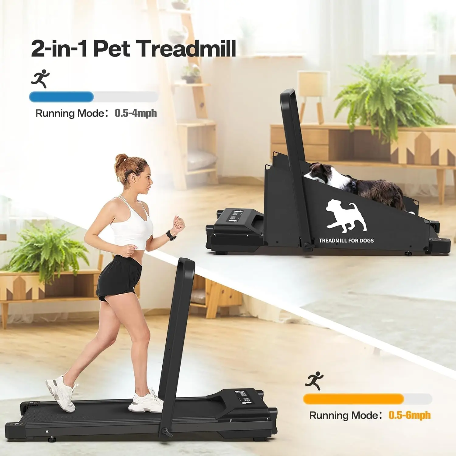 

STLF Detachable Baffle Pet and Owner 2 in 1 Home Use Walking Pad Treadmill Customized Color Dog cat Running Training Treadmill