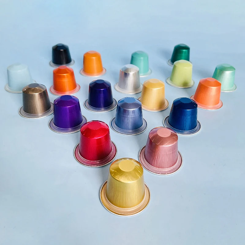 10Pcs/set Reusable Nespresso Coffee Capsules Disposable Nespresso Pods Empty Aluminum Foil Coffee Capsule With Lids Coffeeware