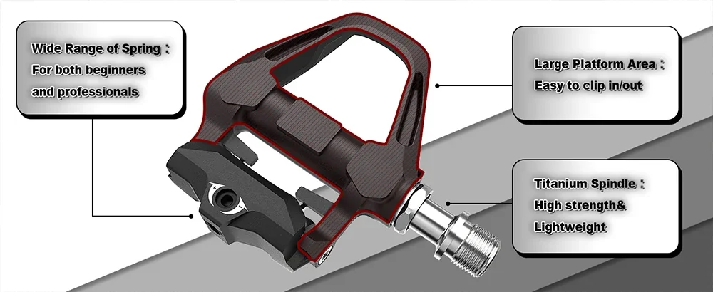 BUCKLOS Bike Lock Pedale Fahrrad Klickpedale für SPD-SL Rennrad Selbstsicherndes Pedal mit Stollen Fahrradzubehör – Detail 9