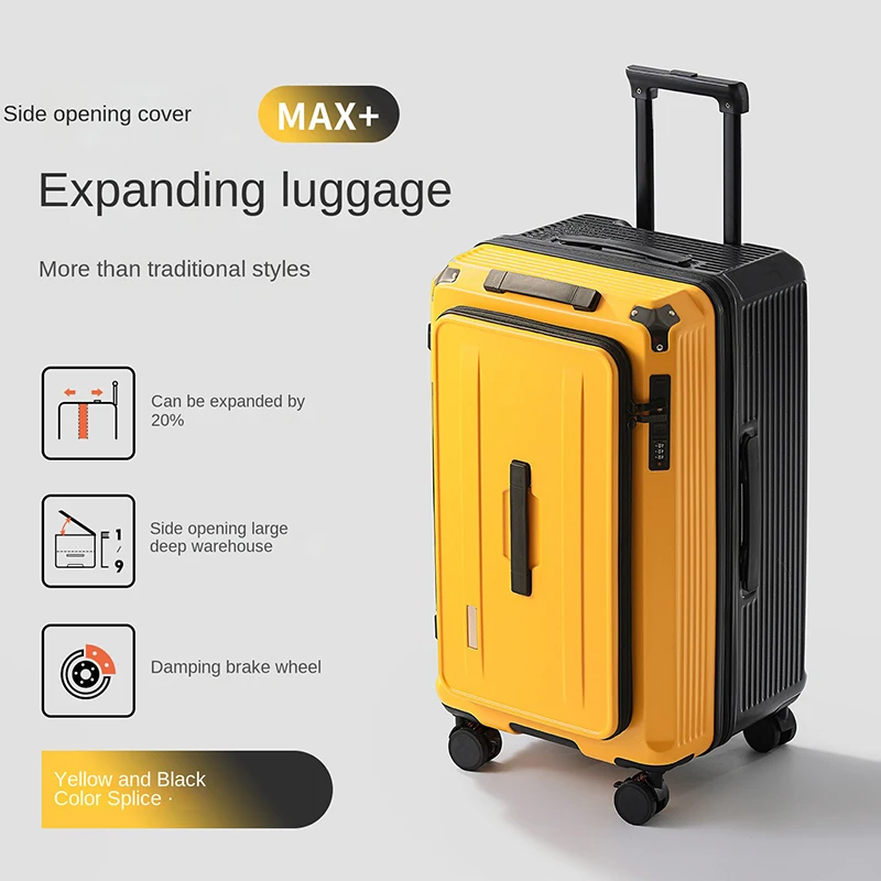 

Side Opening Luggage 20 inch Carrier Expandable 20% 24-28 inch Large Capacity Travel Suitcase Combination Lock Trolley Case