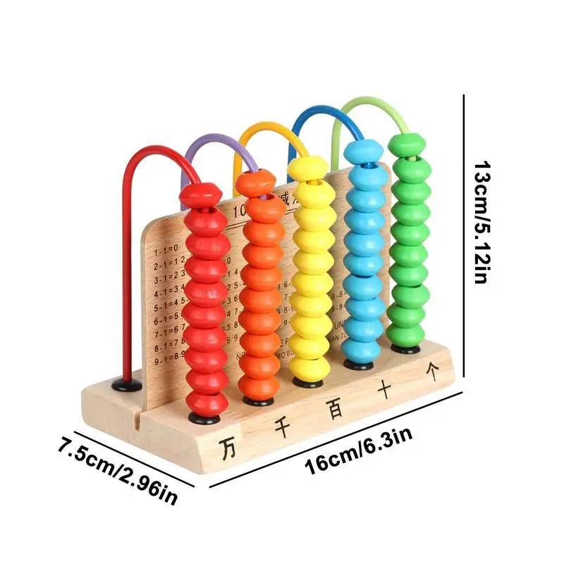 ไม้ Montessori Abacus นับลูกปัด5สี Early การศึกษาคณิตศาสตร์การนับของเล่น50ลูกปัดสำหรับเด็ก