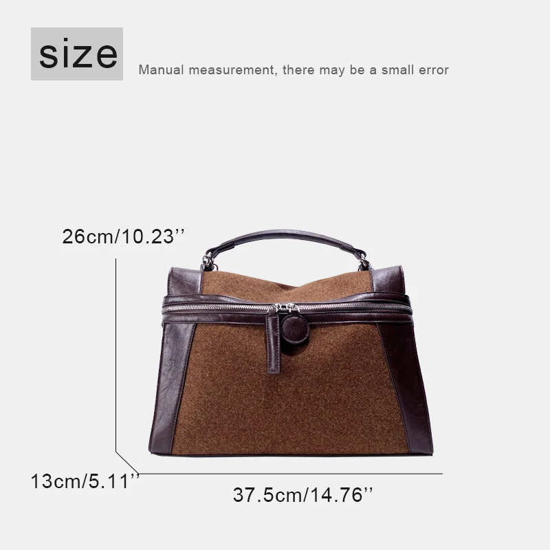 England Style Bags For Women Luxury Designer Handbags Purses 2024 New In Wool With PU Top Handle Multipurpose Backpacks Shoulder