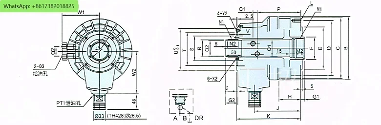 Hollow rotary cylinder 6 inch 8 inch 10 inch hydraulic station flange TH428 536 hydraulic chuck