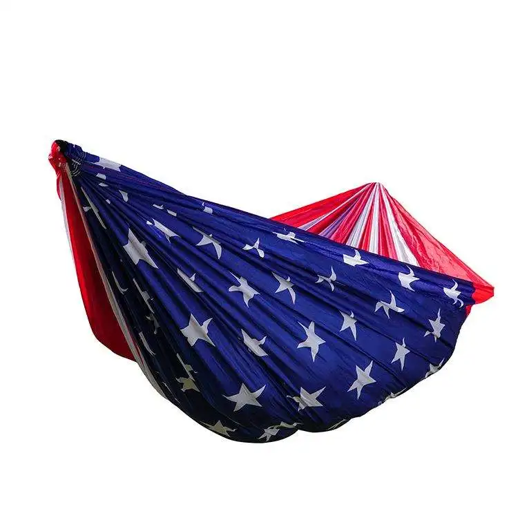 

Low Moq Strong Capacity Light Weight Customize Full Printed Logo Big Double Travel Hammock