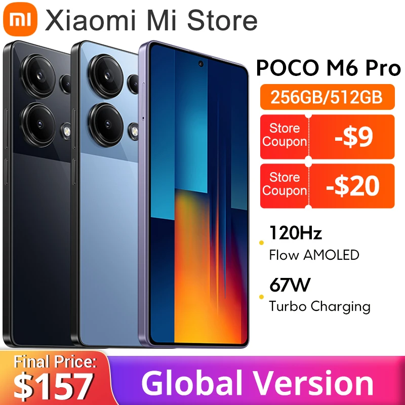 POCO M6 Pro Global Version Helio G99 Ultra 120Hz Flow AMOLED 64MP Triple Camera with OIS 67W turbo charging