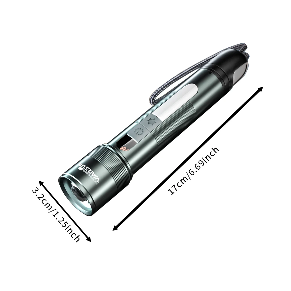 WARSUN Flashlight 1000 Lm LED Battery Rechargeable Multifunctional Outdoor Torch Portable Zoomable Camping Light
