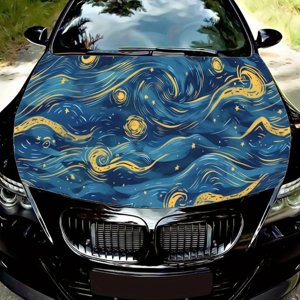 

Ван Гог Звездная ночь стиль обертка на капот автомобиля цветная виниловая наклейка грузовик графический капот авто аксессуары украшение наклейка подарок