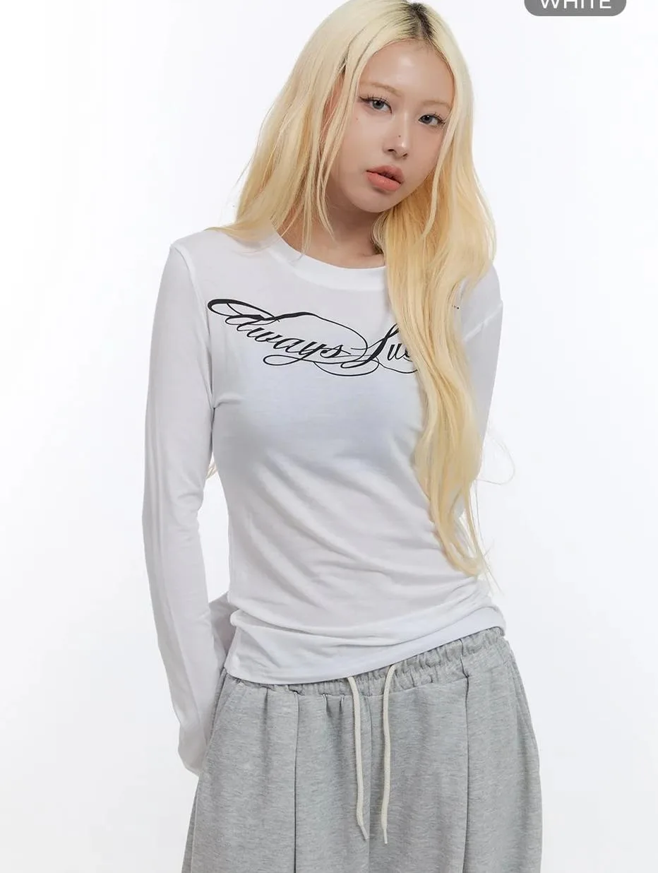 الخريف والشتاء الكورية الجديدة Y2K بسيطة يومية متعددة الاستخدامات سليم صالح المرأة تي شيرت قميص قاعدة يومية بسيطة