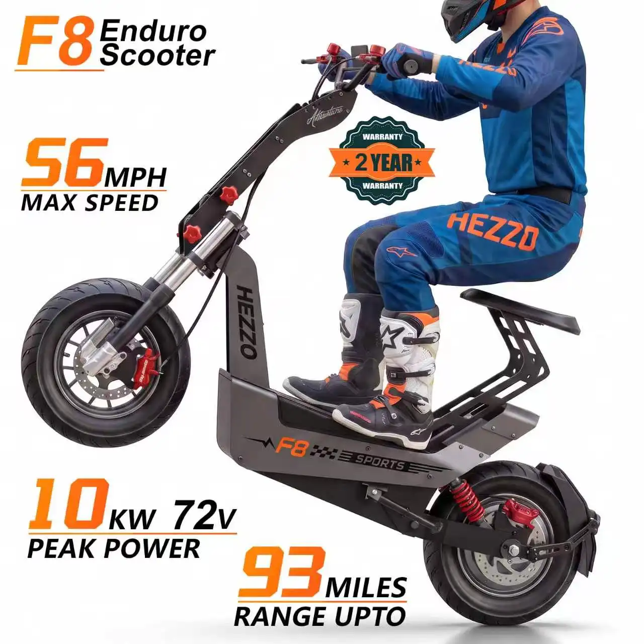 F8 High Power Electric Scooter 72V 10KW Foldable Adult E-Scooter RemovablF8 High Power Electric Scooter 72V 10KW Foldable Adult E-Scooter Removable Saddle Max Speed＞50km/h 80-90 Miles Range 4-6H Charging Offroad Two Wheel Scooter