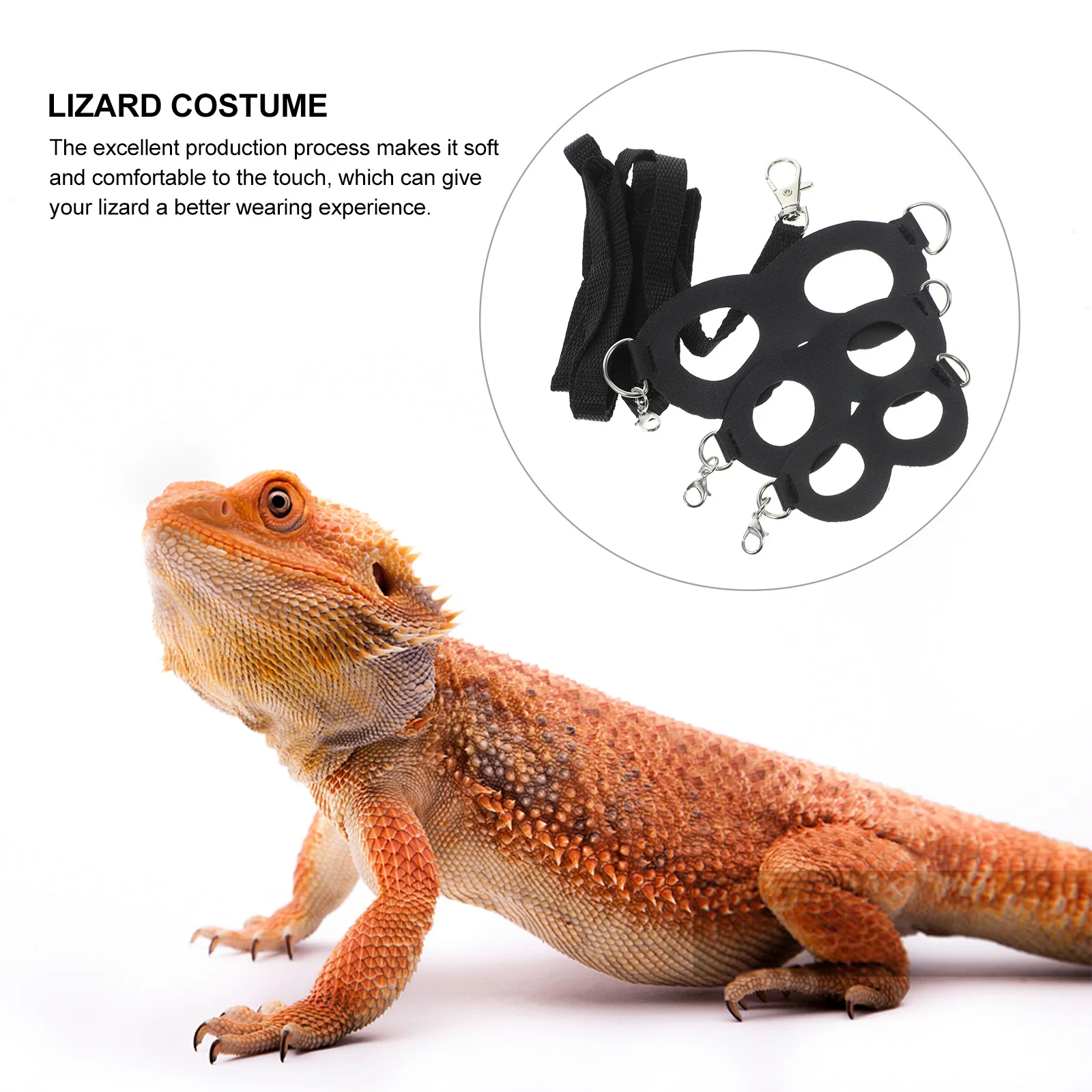 

1 Set Adjustable Lizard Harness Leash For Small Reptile Pets Compact Lightweight Bearded Dragon Gecko Outdoor Walking Traction