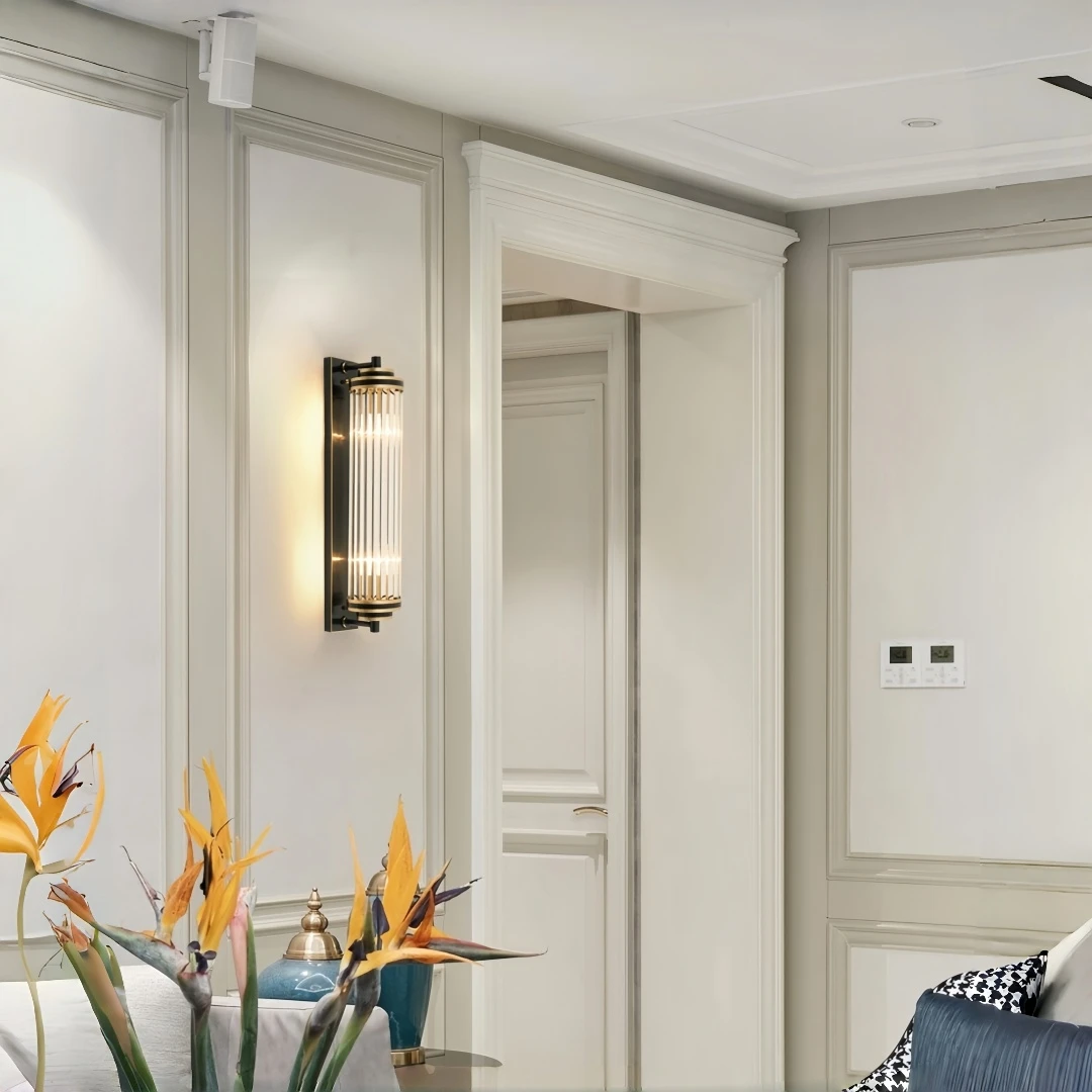 MSZGJY Modern Luxury Bronze Three-Color Light Wall Lamp High-Quality Living Room Background Wall Restaurant Decorative Lighting