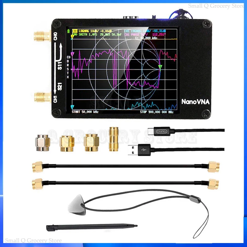 NanoVNA Vector Network Analyzer 50KHz-900MHz Standing Waves Shortwave MF HF VHF UHF Antenna Analyzer Digital Nano VNA Tester