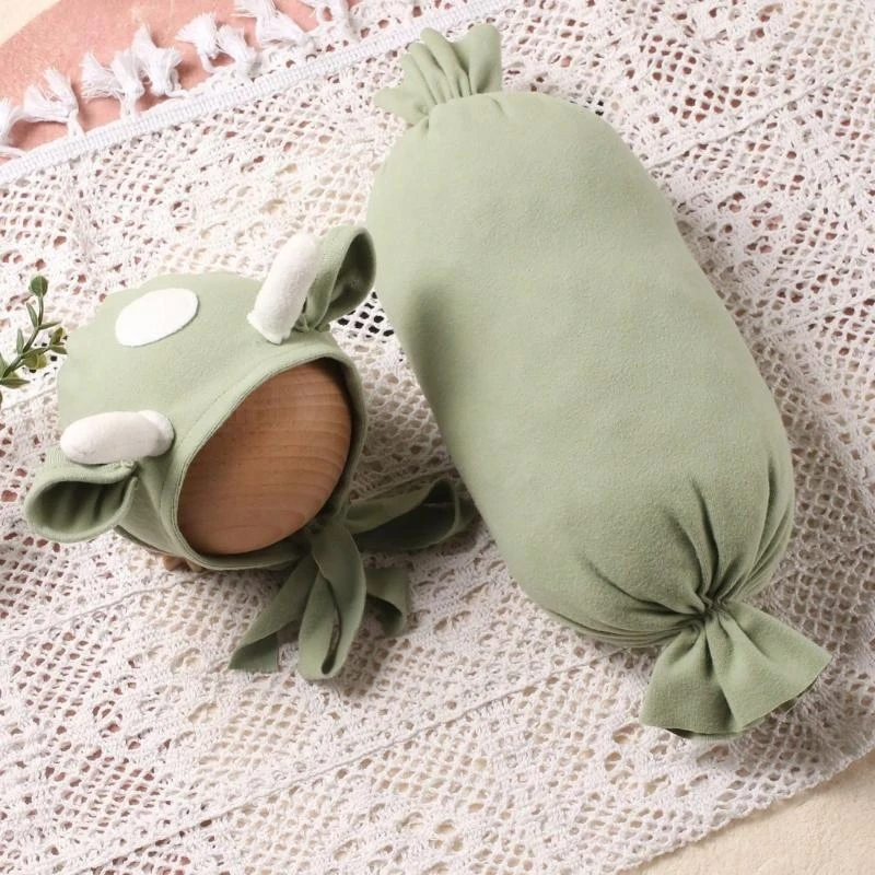 

J15U Unique Handmade Clothing Set for Newborn Cow Inspired 3pcs Photo Prop Outfits