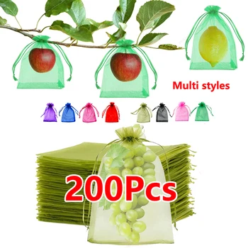 Sacs de Protection pour plantes et fruits, 10 à 200 pièces, sacs de culture de raisins, filet Anti-oiseau de jardin, sac en maille, sacs pour légumes et fraises, outils de jardin