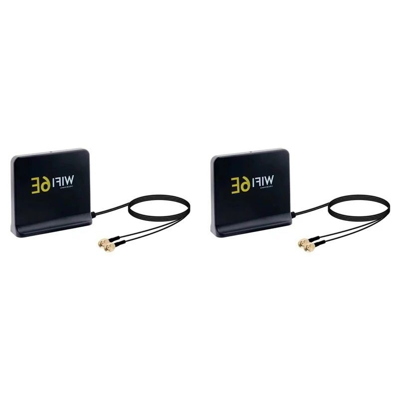 m51k-2x-ポータブル-24g-5g-6g-wifi-6e-アンテナ（ケーブル付き）室内用ワイヤレスアンテナ（ネットワークカード用、マグネット底付き）ブラック