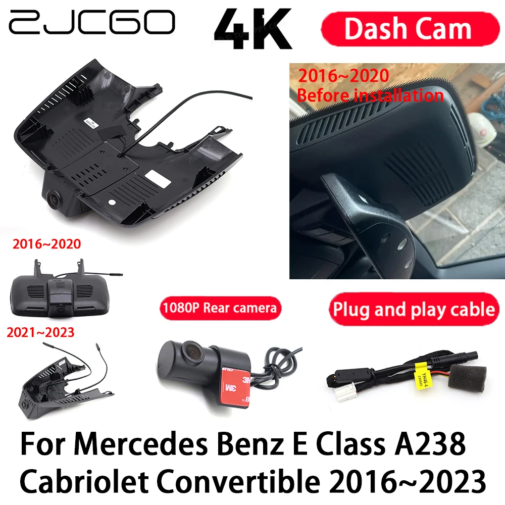 Car Camera 4K Plug and Play Dash Cam Video Recorder Night Vision for Mercedes Benz E Class A238 Cabriolet Convertible 2016-2023