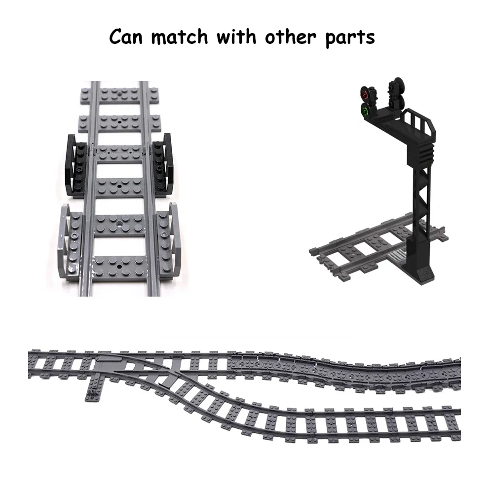 Bloques de construcción de tren con función de potencia, vías rectas flexibles, viaducto de ferrocarril de alta velocidad, juguetes de ladrillos de ferrocarril MOC