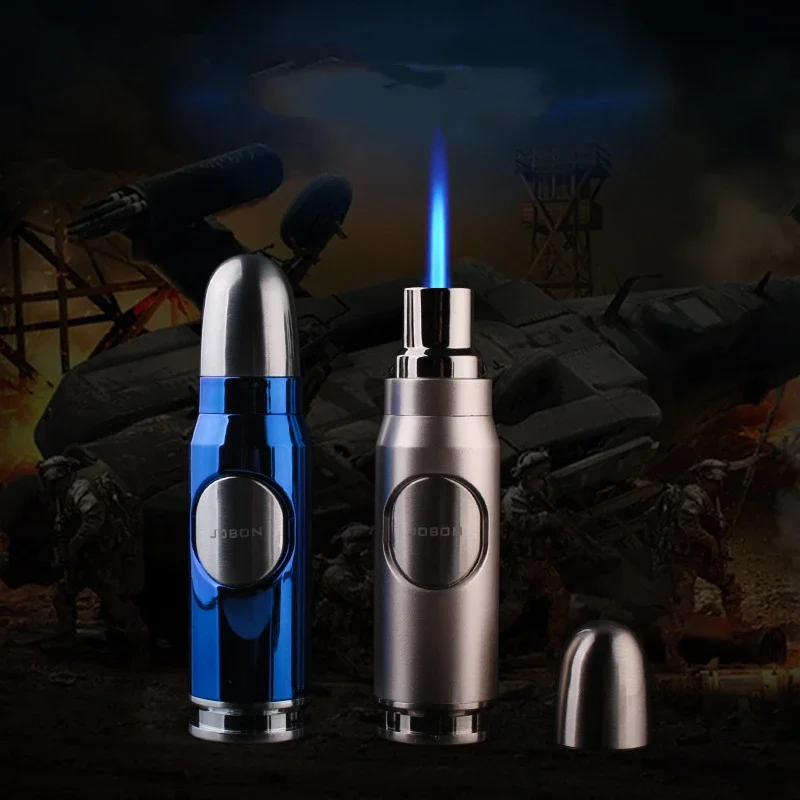 New Jobon Bullet Shaped Windproof Lighter Metal Jet Multi-purpose Butane Torch Lighter Cigarette Outdoor Men\'s Small Tool