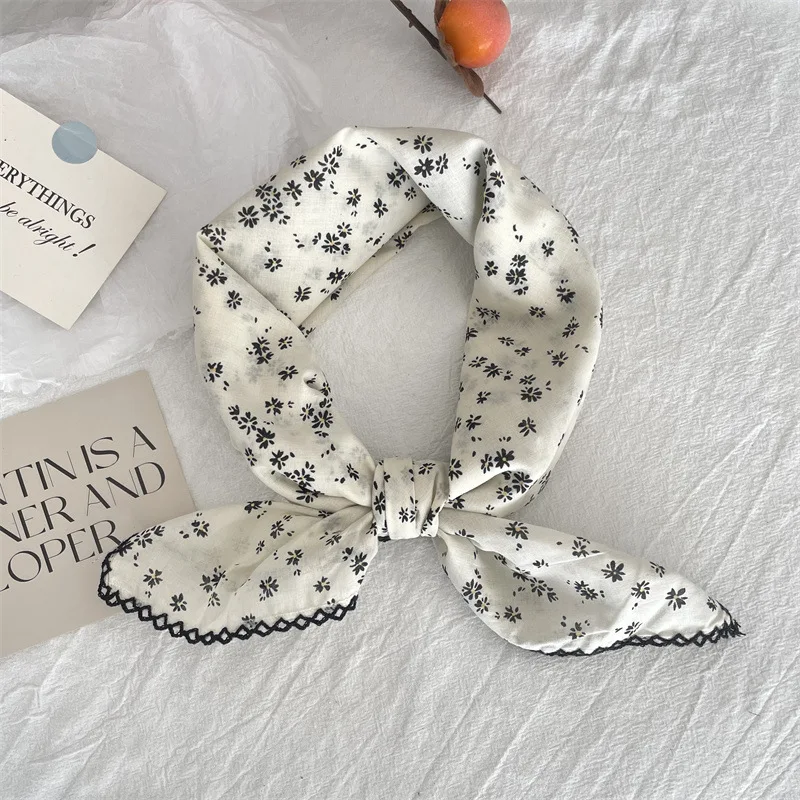 

Белый, черный, Cleanfit 70 см, корейский шарф для девушек, квадратная повязка на голову из органического хлопка, бандана, головной шарф, дышащий легкий