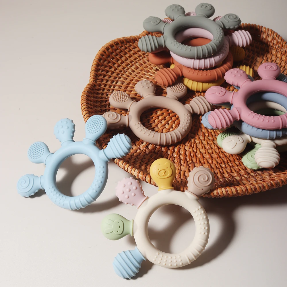 

Soft Silicone Baby Teether – Easy-Grip Design Soothes Sore Gums for Teething Relief (Ages 3–12 Months)